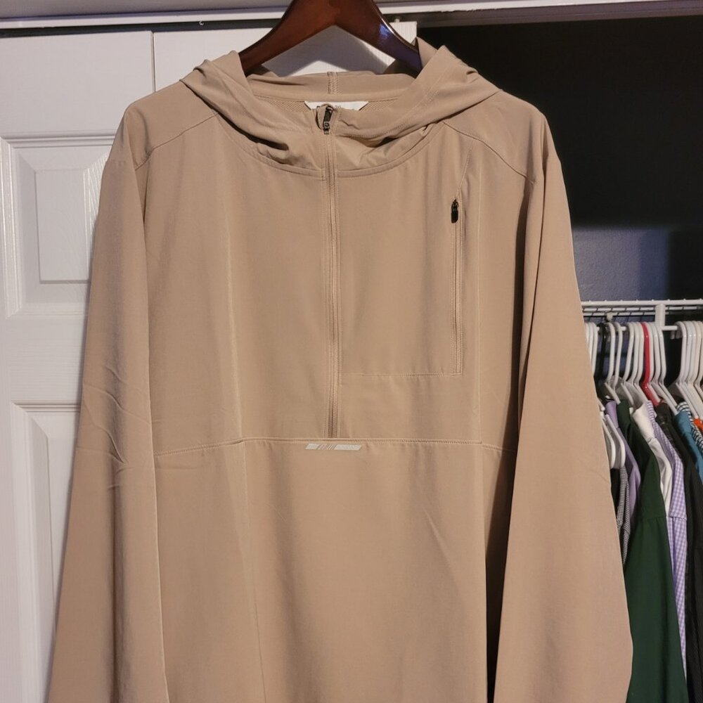 NWOT DSG Men's Woven Run Hoodie, Cobblestone, 3XL